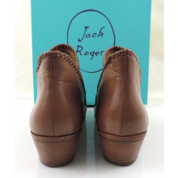 Jack Rogers Sadie Low Heel Ankle Boot Booties Leather Oak Size 7.5 - Picture 6 of 10